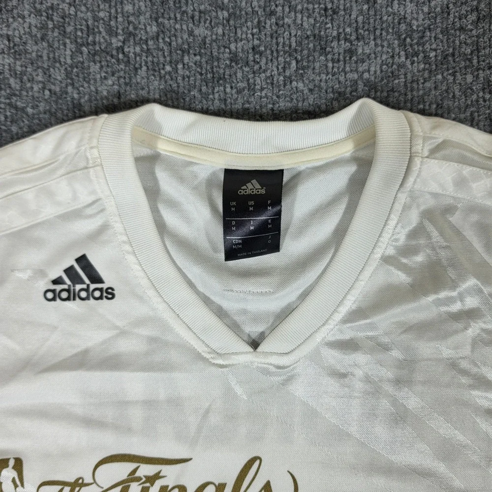2014 NBA Finals Adidas Tim Duncan San Antonio Spurs Jersey Shirt White Mens M